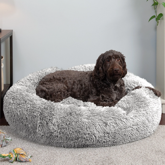 Grey Calming Dog Bed