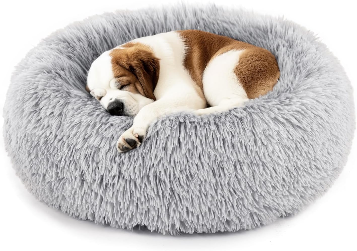 Grey Calming Dog Bed